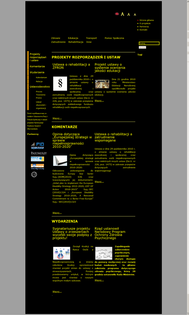 High contrast version of a web page