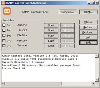 Screenshot of XAMPP Control Panel
