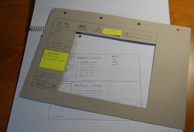 Example of screen frame for paper prototyping