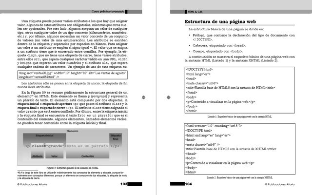 Interior del libro 'HTML & CSS: Curso práctico avanzado' por Sergio Luján Mora