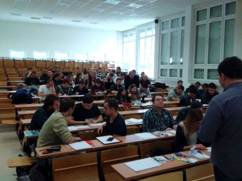Students in the lecture of HCI
